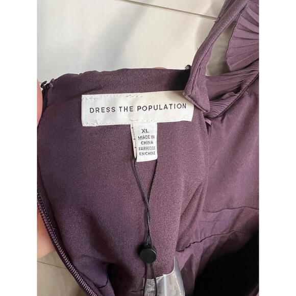 Dress the Population Plum One-Shoulder Dress - Picture 8 of 14
